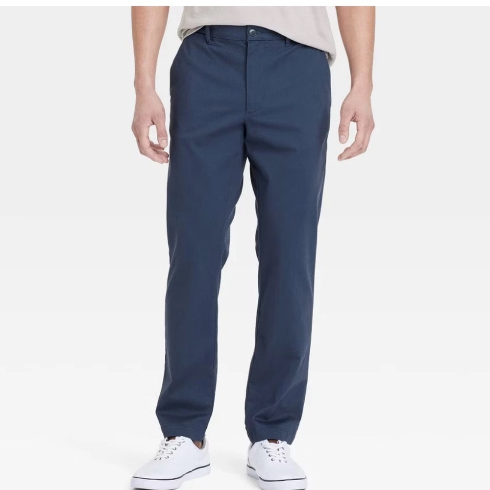 Men's Goodfellow & Co Navy Comfort Wear Chino Pants Sz 38X32 NWT